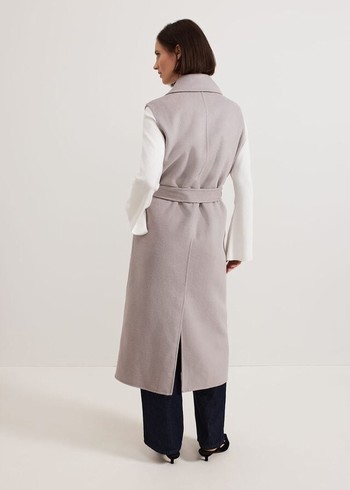 Phase Eight Darcy Double Faced Wool Sleeveless Coats Grey USA | 8307691-DW